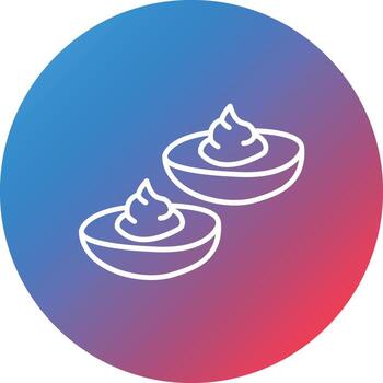 Deviled Eggs Line Gradient Circle Background Icon vector