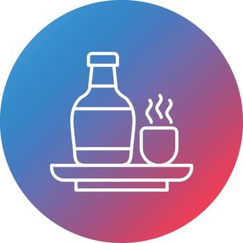 Sake Line Gradient Circle Background Icon vector