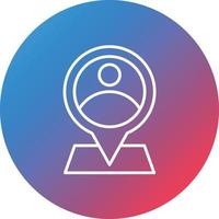 Marker Line Gradient Circle Background Icon vector