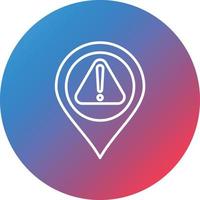 Caution Line Gradient Circle Background Icon vector