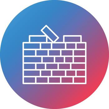 Bricks Line Gradient Circle Background Icon vector