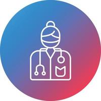 Female Surgeon Line Gradient Circle Background Icon vector