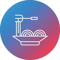 Pasta Line Gradient Circle Background Icon vector