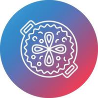 Paella Line Gradient Circle Background Icon vector