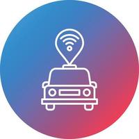 Connected Vehicle Line Gradient Circle Background Icon vector