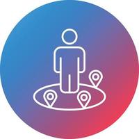 Nearby Destinations Line Gradient Circle Background Icon vector