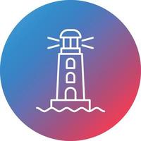 Lighthouse Line Gradient Circle Background Icon vector