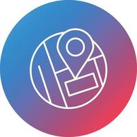 Location Marker Line Gradient Circle Background Icon vector