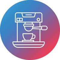 Coffee Machine Line Gradient Circle Background Icon vector