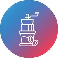 Coffee Grinder Line Gradient Circle Background Icon vector