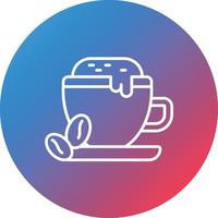 Coffee Latte Line Gradient Circle Background Icon vector