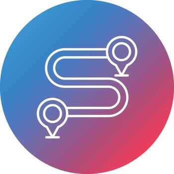 Sharp Bend Line Gradient Circle Background Icon vector