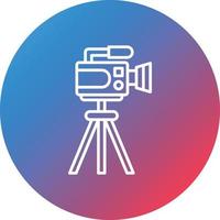 Camera Tripod Line Gradient Circle Background Icon vector