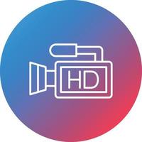 HD Film Line Gradient Circle Background Icon vector