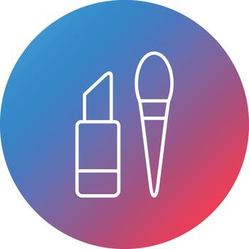 Make Up Line Gradient Circle Background Icon vector