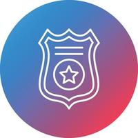 icono de fondo de círculo degradado de línea de placa de policía vector