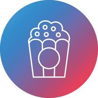 Popcorn Line Gradient Circle Background Icon vector