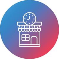 reloj tienda línea gradiente círculo fondo icono vector