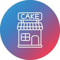 Cake Shop Line Gradient Circle Background Icon vector