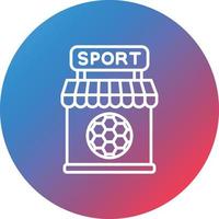 icono de fondo de círculo degradado de línea de tienda de deportes vector