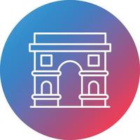 Arch Line Gradient Circle Background Icon vector