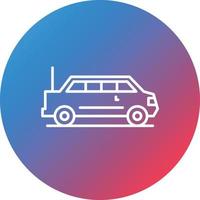 Limousine Line Gradient Circle Background Icon vector