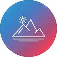 Mountains Line Gradient Circle Background Icon vector