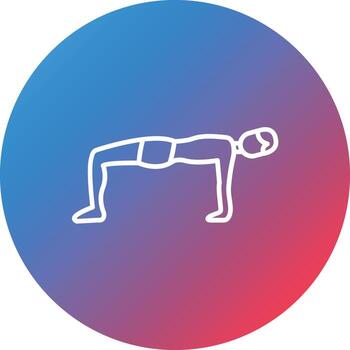 Upward Table Pose Line Gradient Circle Background Icon vector