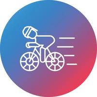 Cycling Person Line Gradient Circle Background Icon vector