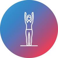 Mountain Pose Upward Line Gradient Circle Background Icon vector