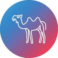 Camel Line Gradient Circle Background Icon vector