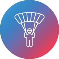 Sky Diver Line Gradient Circle Background Icon vector