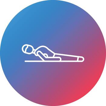 Fish Pose Line Gradient Circle Background Icon vector