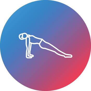 Upward Plank Pose Line Gradient Circle Background Icon vector