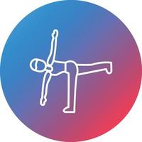 Half Moon Pose Line Gradient Circle Background Icon vector
