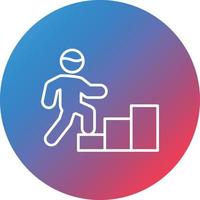Person Climbing Stairs Line Gradient Circle Background Icon vector