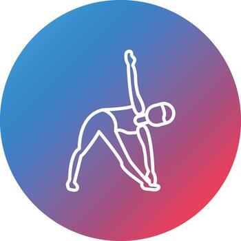 icono de fondo de círculo degradado de línea de pose extendida vector