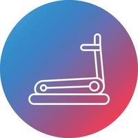 Treadmill Line Gradient Circle Background Icon vector