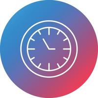 icono de fondo de círculo degradado de línea de reloj vector