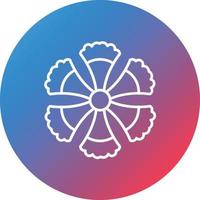 Fringed Dianthus Line Gradient Circle Background Icon vector
