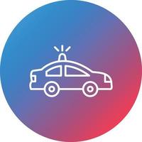 icono de fondo de círculo degradado de línea de coche de policía vector