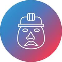 Olmec Line Gradient Circle Background Icon vector