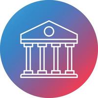 Parthenon Line Gradient Circle Background Icon vector