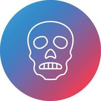 Skull Line Gradient Circle Background Icon vector