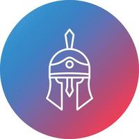 Roman Helmet Line Gradient Circle Background Icon vector