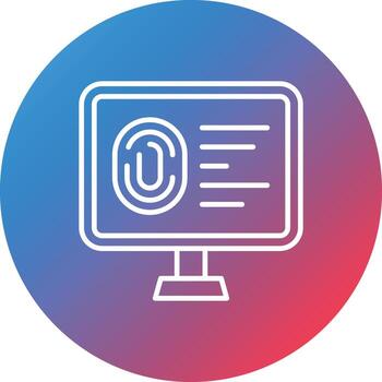 Fingerprint Database Line Gradient Circle Background Icon vector
