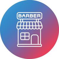 Barber Shop Line Gradient Circle Background Icon vector