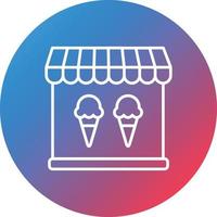 Icecream Shop Line Gradient Circle Background Icon vector