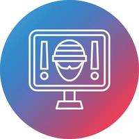 Robbery Line Gradient Circle Background Icon vector