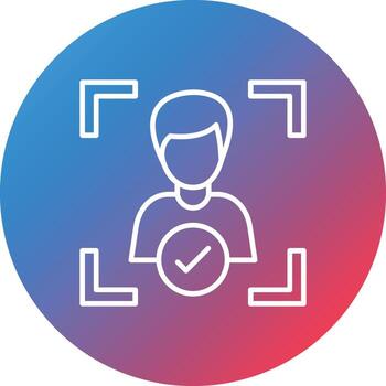Identification Line Gradient Circle Background Icon vector